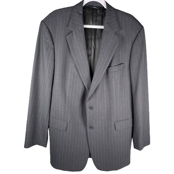 Brooks Brothers 346 Stretch Pinstripe grey Wool Sport Coat Blazer Mens Size 46L - Picture 2 of 9